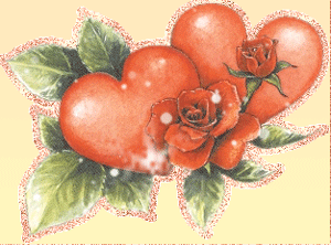 Gif animé coeur et roses